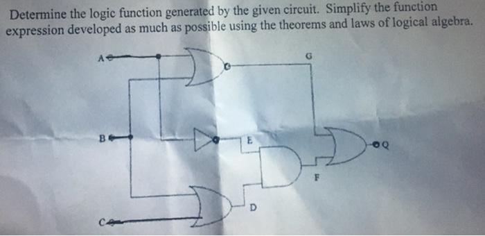 Solved Determine the logic function generated by the given | Chegg.com