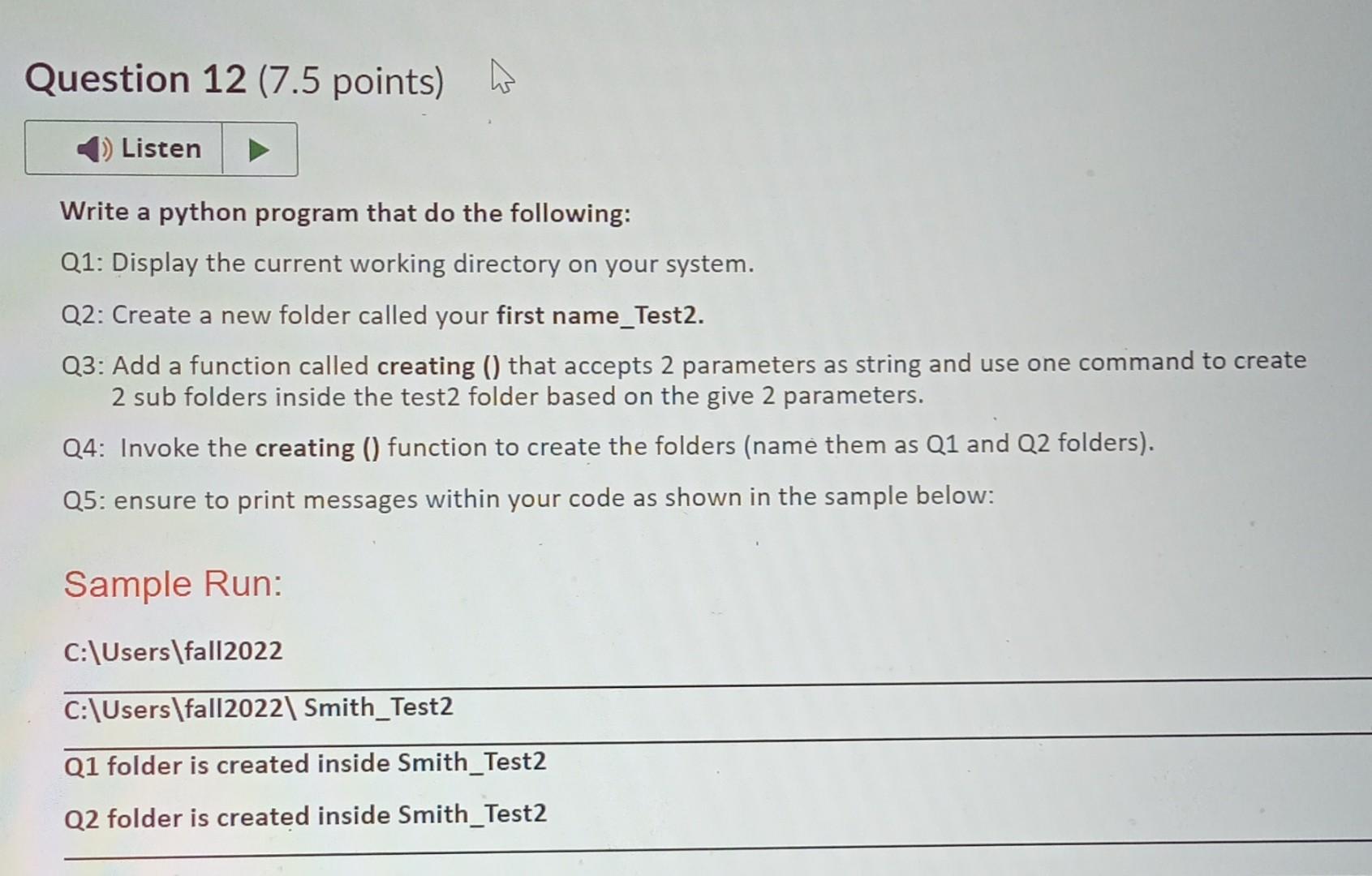 Solved Write a python program that do the following: Q1: | Chegg.com