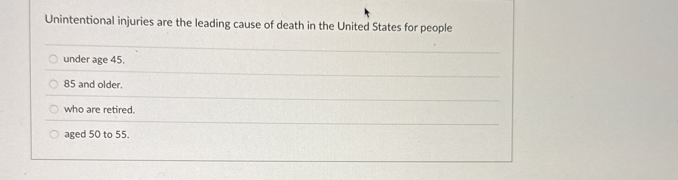 Solved Unintentional injuries are the leading cause of death | Chegg.com
