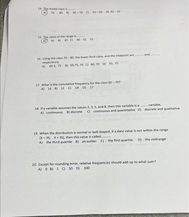 Solved Hee the following frequency distribution to answer | Chegg.com
