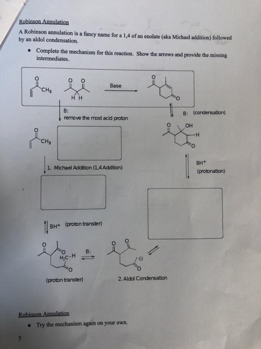 Solved Robinson Annulation Practice Problems: • Fill in the | Chegg.com