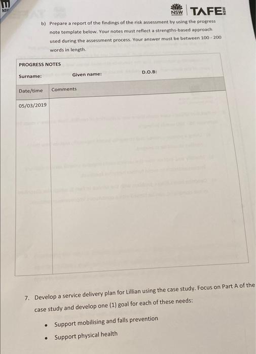Solved N5 NSW TAFE b) Prepare a report of the findings of | Chegg.com