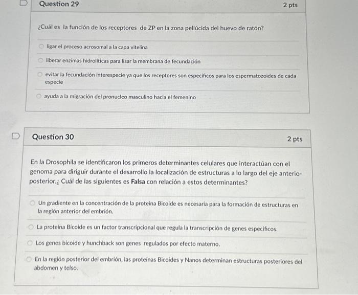 ¿Cuăl es la función de los receptores de ZP en la zona pellúcida del huevo de ratón? ligar el proceso acrosomal a la capa vit