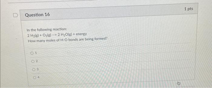 Solved In The Following Reaction 2h2 Go2 G→2h2og 2103