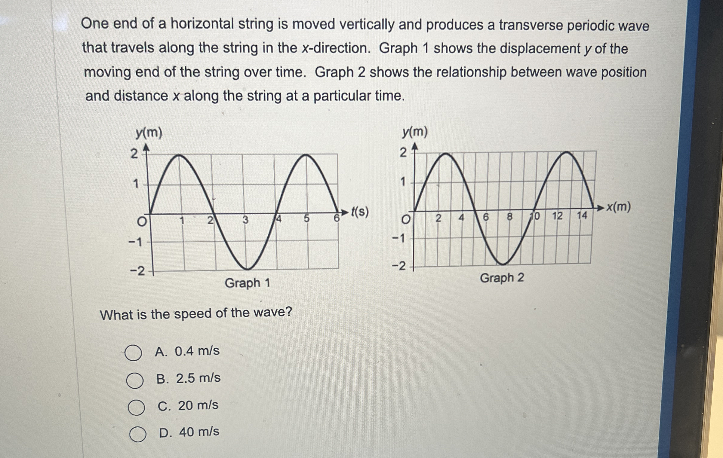 One end of a horizontal string is moved vertically