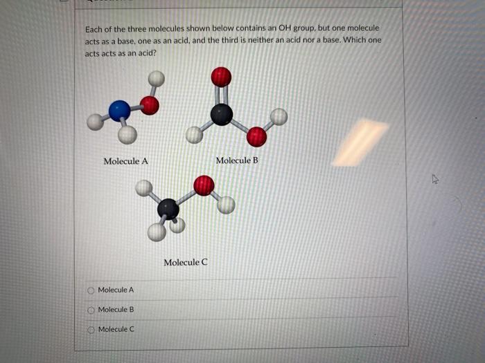 Solved Each of the three molecules shown below contains an