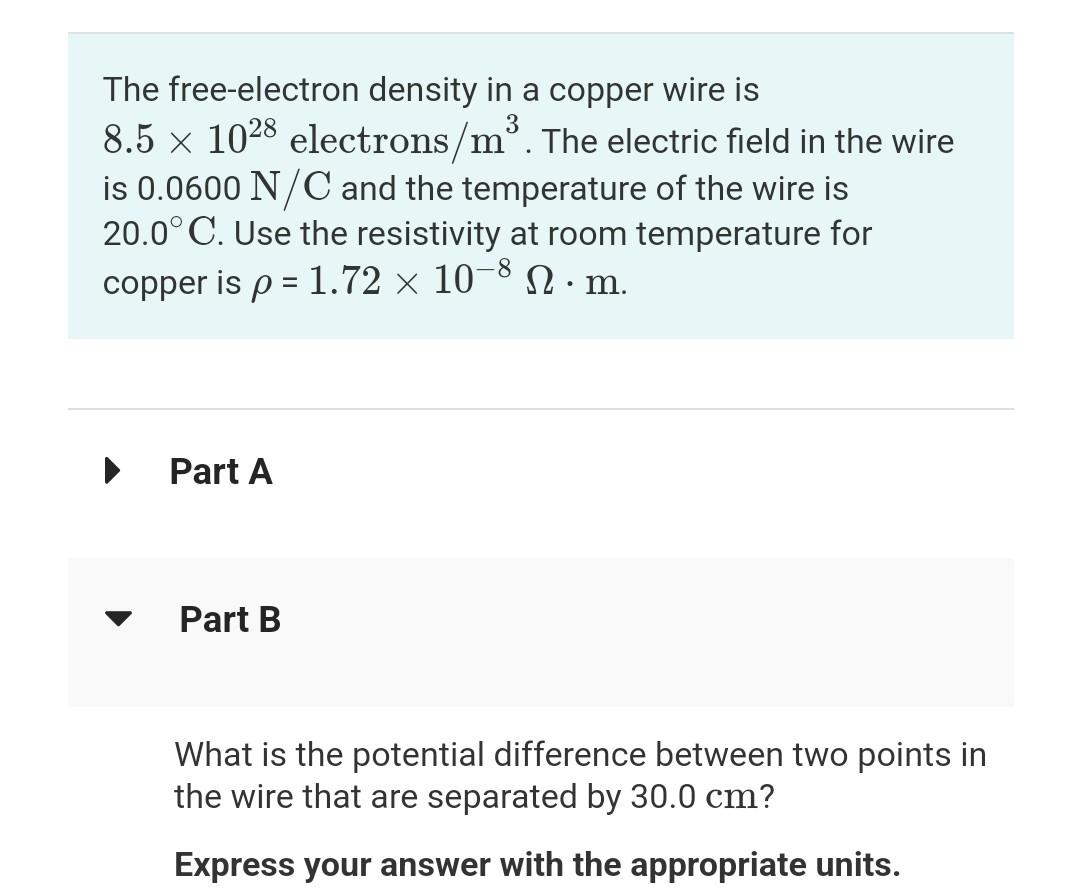Solved The freeelectron density in a copper wire is