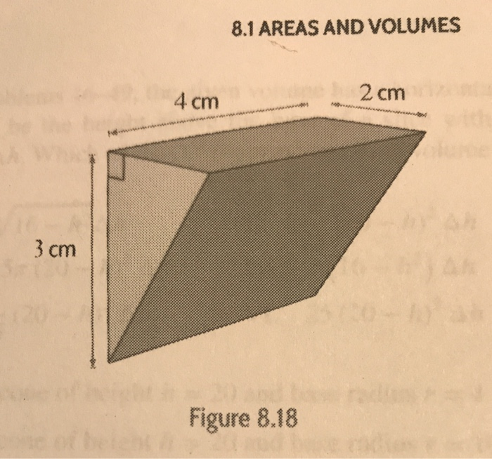 Solved 41. Figure 8.18 shows a solid with both rectangular | Chegg.com