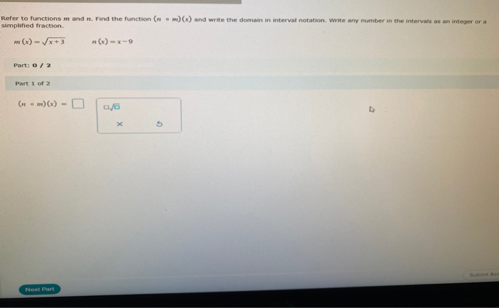 Solved Refer to functions m and n. Find the function ( nm)() | Chegg.com