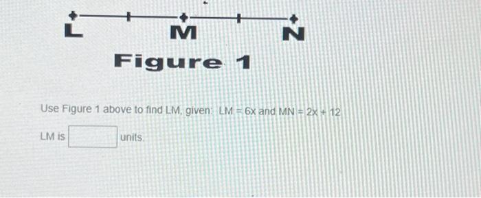 Solved Use Figure 1 above to find LM, given: LM = 6x and MN | Chegg.com