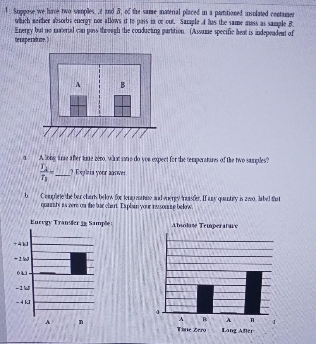 Solved 1 Suppose We Have Two Samples, A And B. Of The Same | Chegg.com