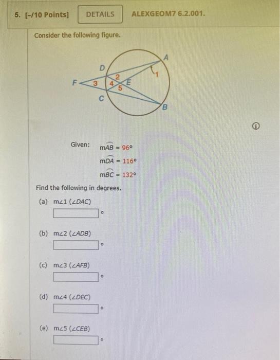 Solved 5. [-/10 Points] DETAILS Consider the following | Chegg.com