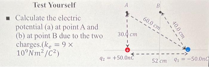 Solved Calculate The Electric Potential (a) At Point A And | Chegg.com