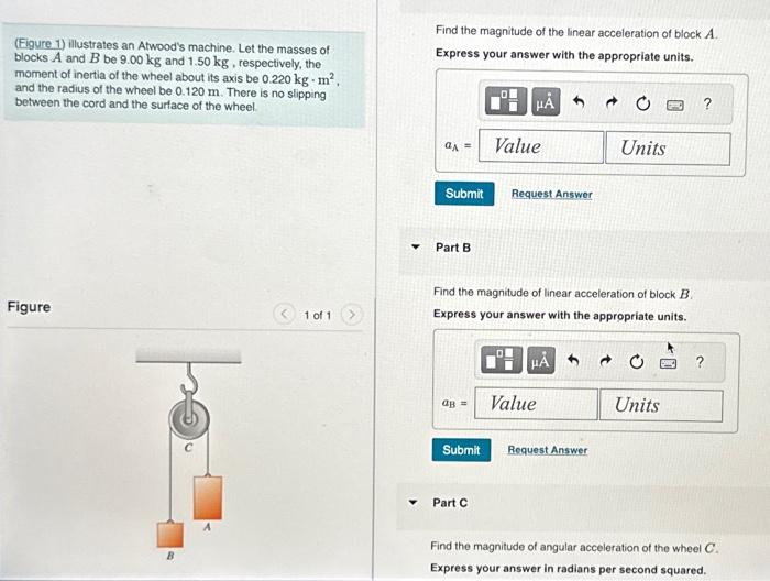 Solved (Figure 1) Illustrates An Atwood's Machine. Let The | Chegg.com