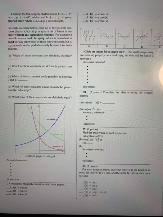 Solved Consider the three exponential functions f x ab. Chegg