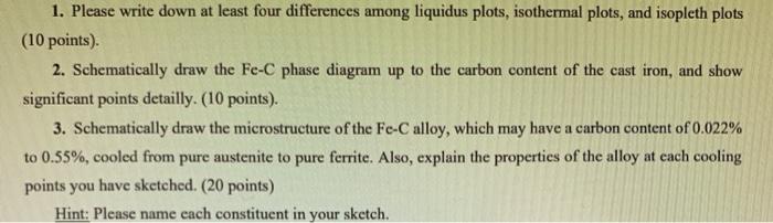 Solved 1. Please write down at least four differences among | Chegg.com