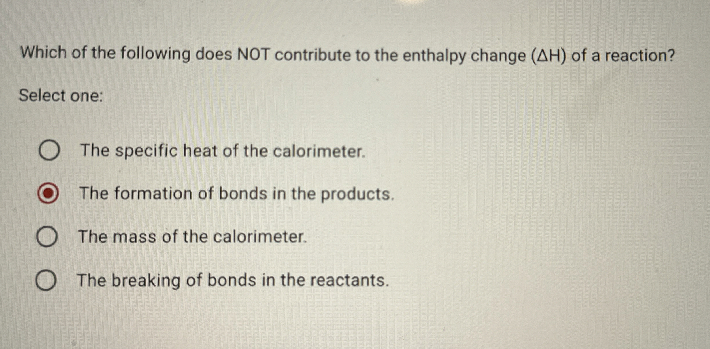 Solved Which of the following does NOT contribute to the