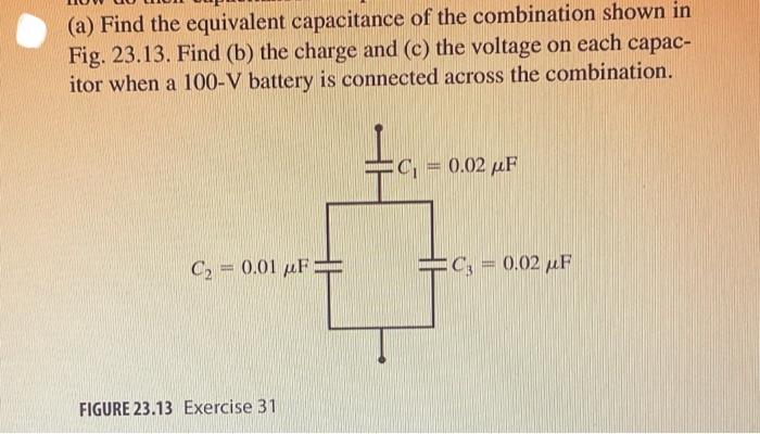 Solved (a) Find The Equivalent Capacitance Of The | Chegg.com