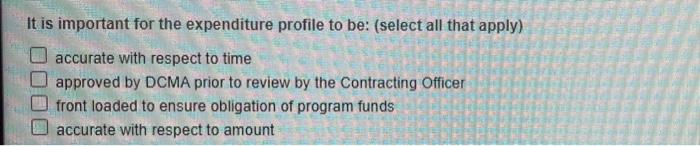 Solved It Is Important For The Expenditure Profile To Be Chegg Com