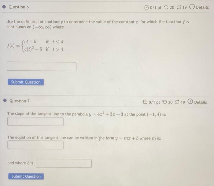 Solved Use the definition of continuity to determine the | Chegg.com