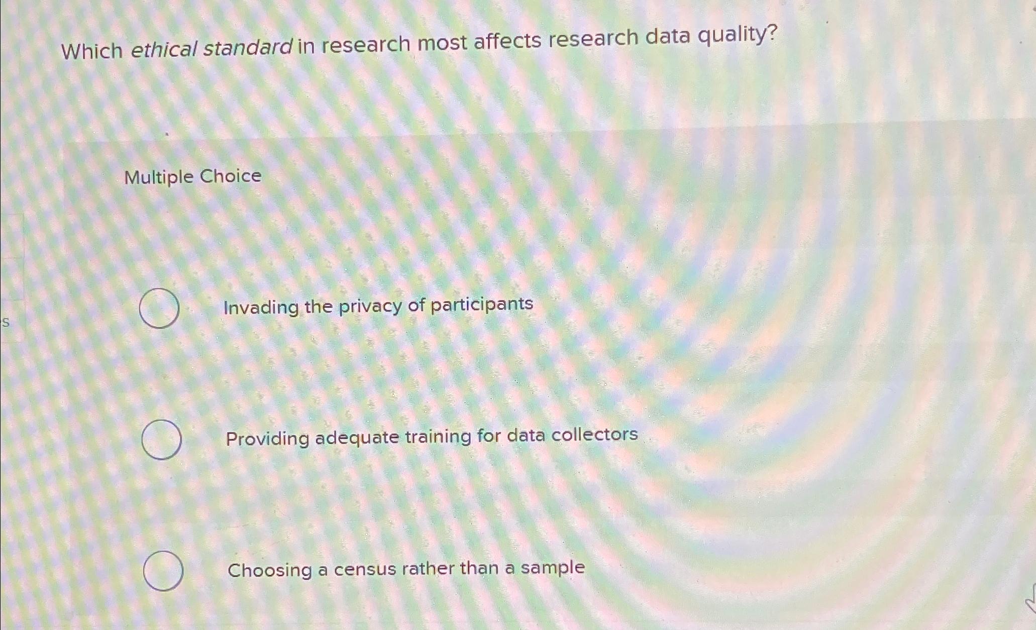 Solved Which ethical standard in research most affects | Chegg.com