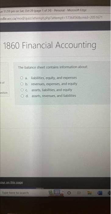 does a balance sheet include revenue and expenses