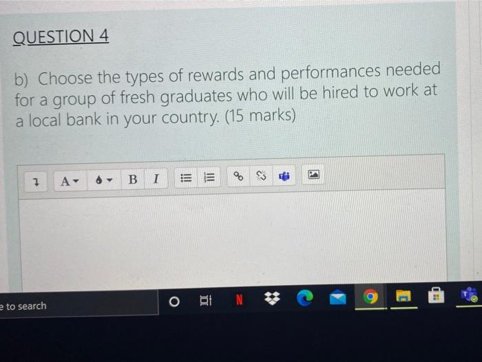 Solved QUESTION 4 B) Choose The Types Of Rewards And | Chegg.com