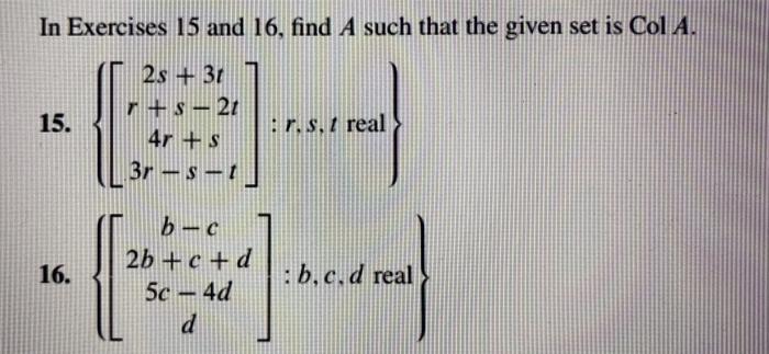Solved In Exercises 15 and 16, find A such that the given | Chegg.com