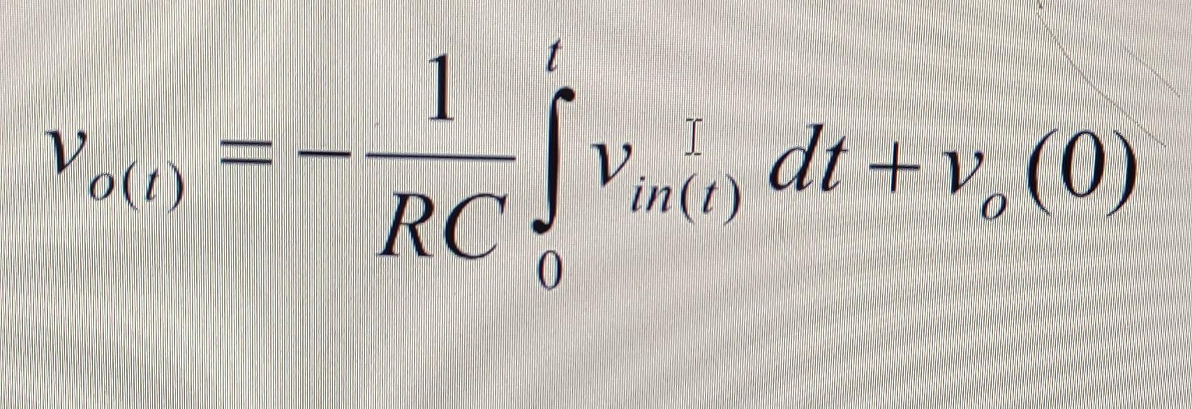 Solved (1) 0 1 RC √ 0 I Vin(1) dt + v. (0) СН1 Vin CH1 | Chegg.com