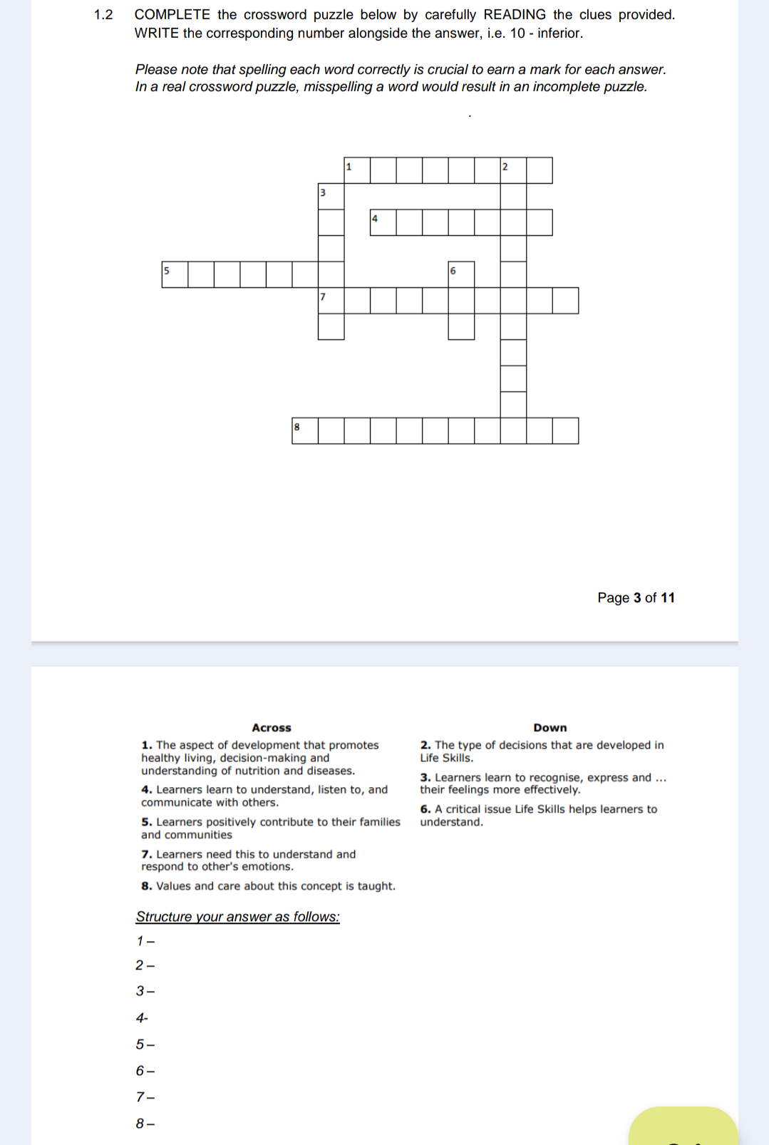Solved 1 2 COMPLETE the crossword puzzle below by carefully Chegg com Solved 1 2 COMPLETE the crossword puzzle below by carefully Chegg com