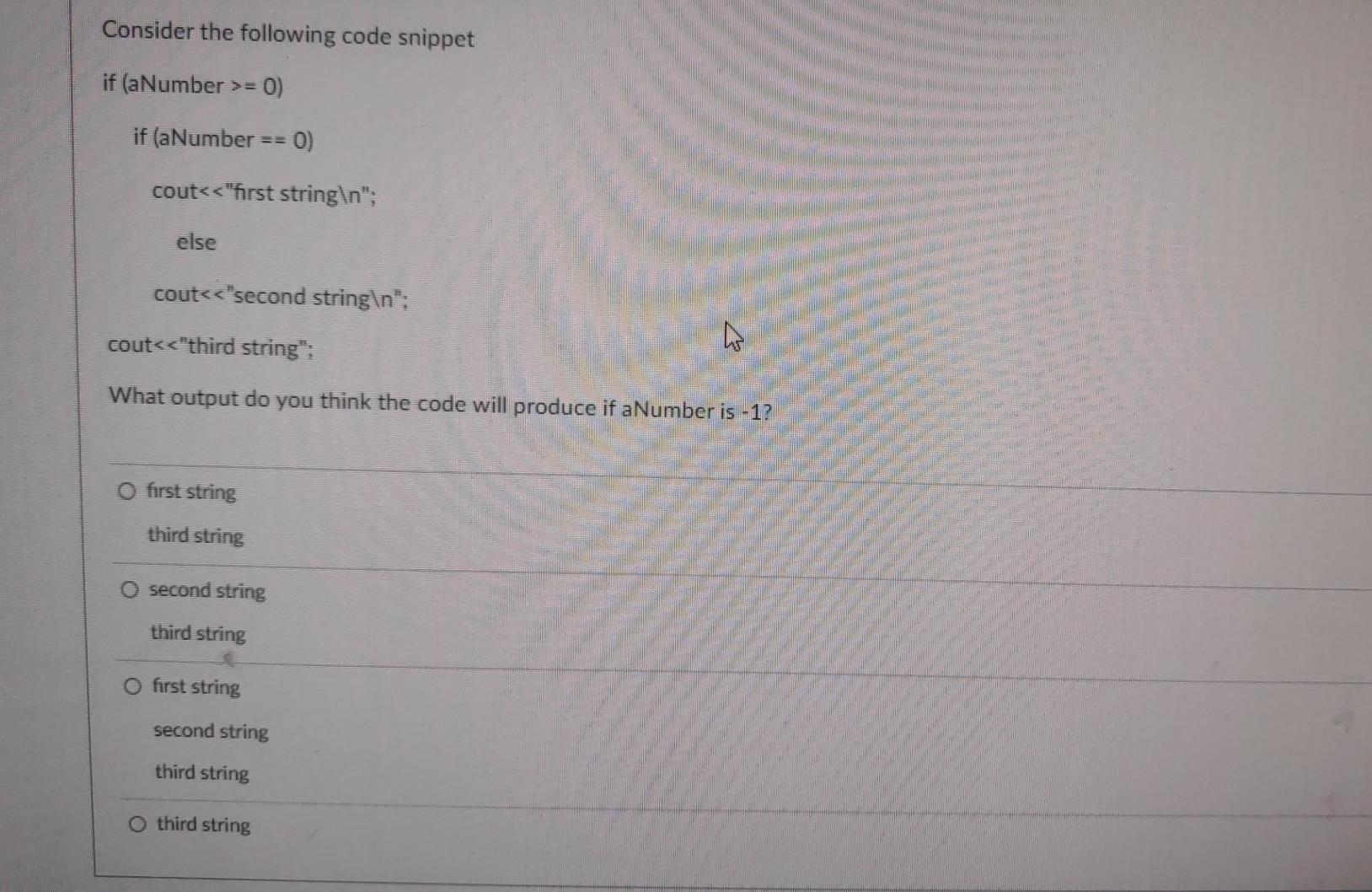Solved Consider the following code snippet if (x