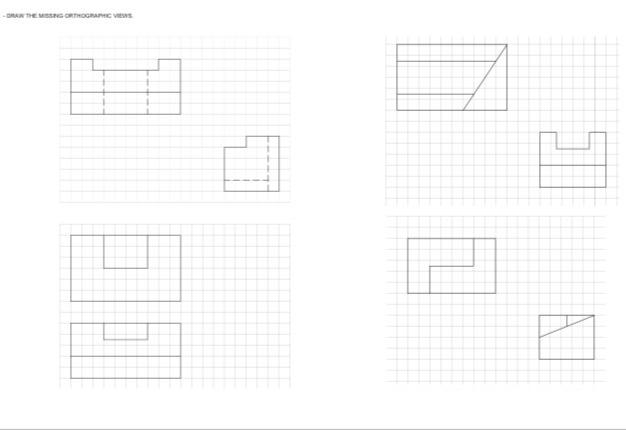 Solved please help me draw the bottom left side view, top | Chegg.com