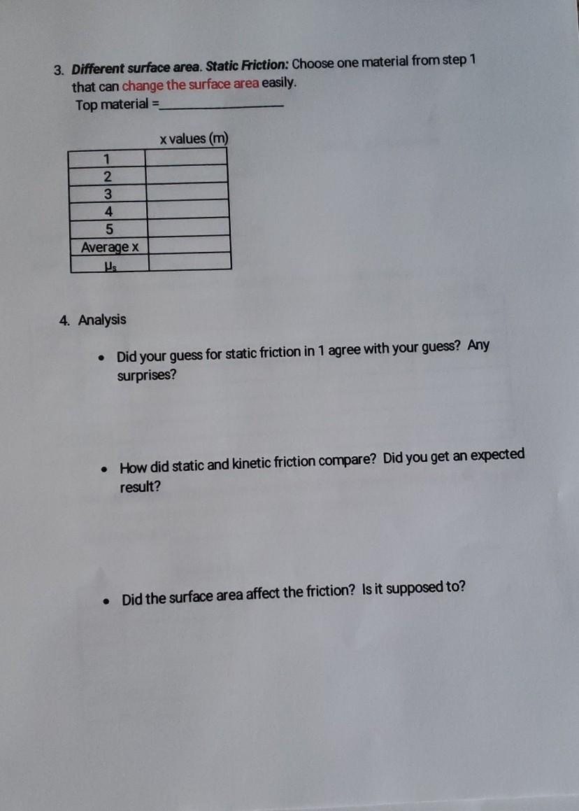 Friction Purpose: (a) To measure the coefficient of | Chegg.com