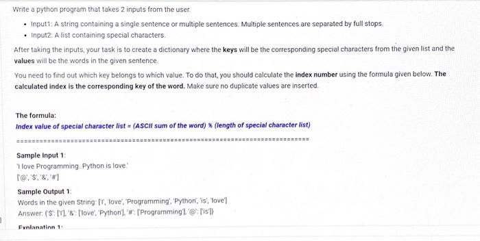 Solved Write a python program that takes 2 inputs from the | Chegg.com