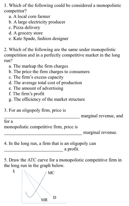 Solved 1. Which Of The Following Could Be Considered A | Chegg.com