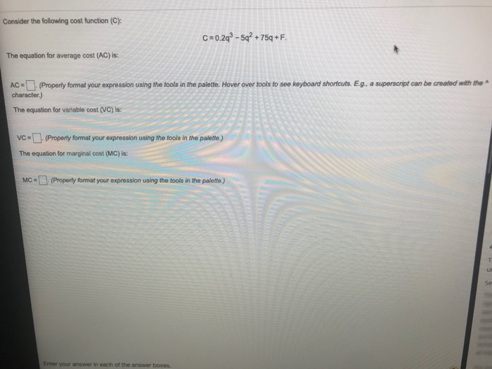 Solved Consider the following cost function (C): C=0.27° - | Chegg.com