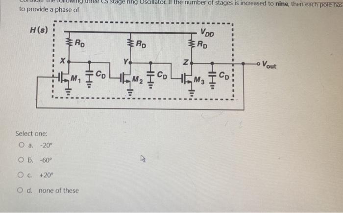 Solved to provide a phase of Select one: a. −20∘ b. −60∘ C. | Chegg.com