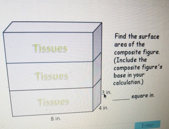 Solved Tissues Find the surface area of the composite | Chegg.com