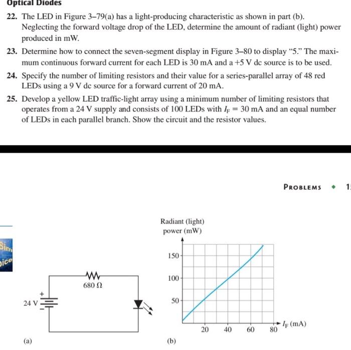 Solved Optical Diodes 22. The LED In Figure 3–79(a) Has A | Chegg.com