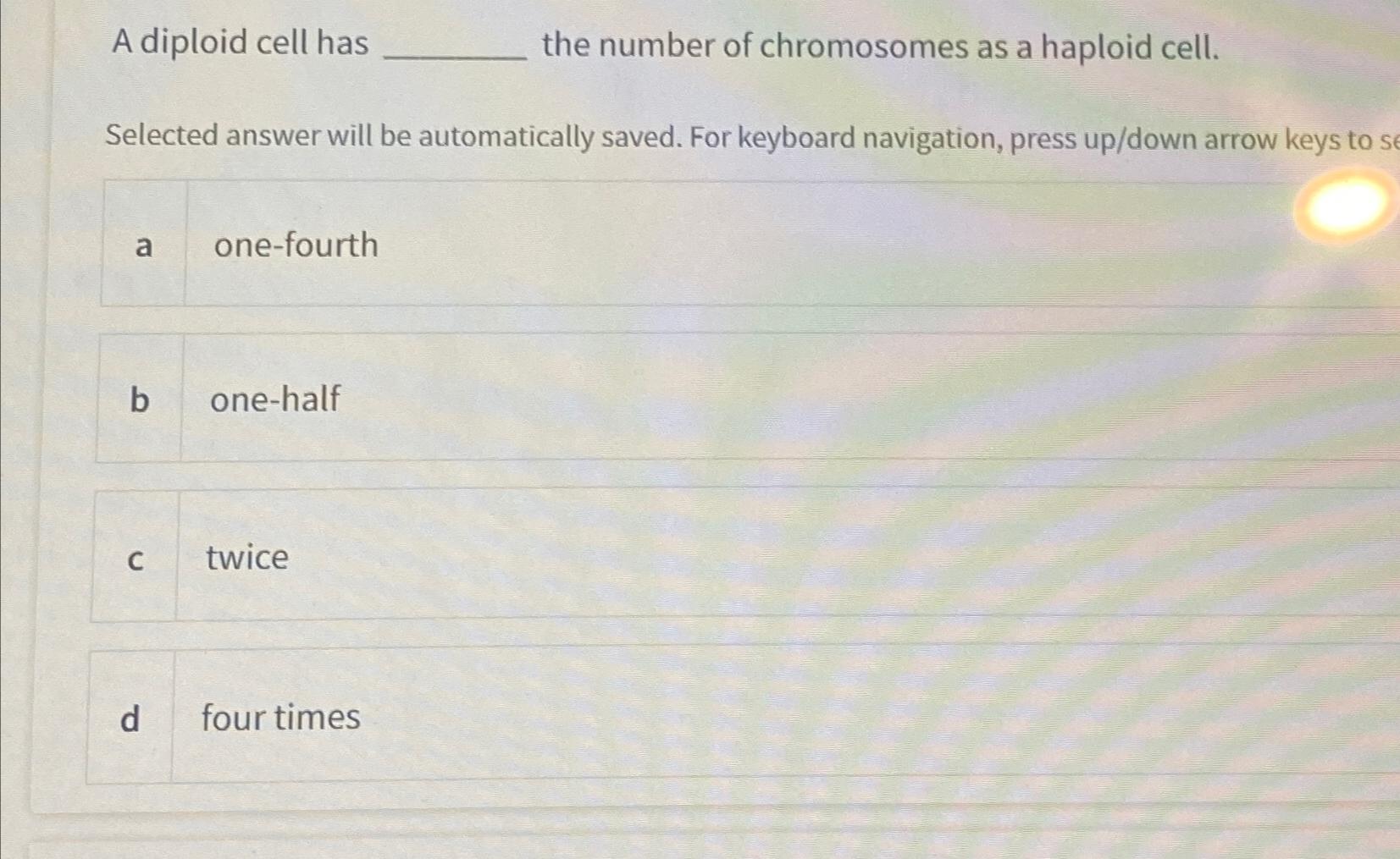Solved A diploid cell has the number of chromosomes as a | Chegg.com