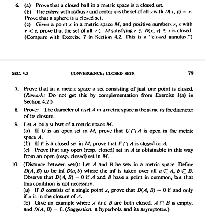 Solved 6. a Prove that a closed ball in a metric space is