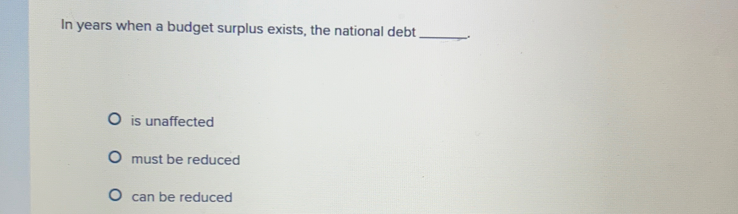 Solved In years when a budget surplus exists, the national | Chegg.com