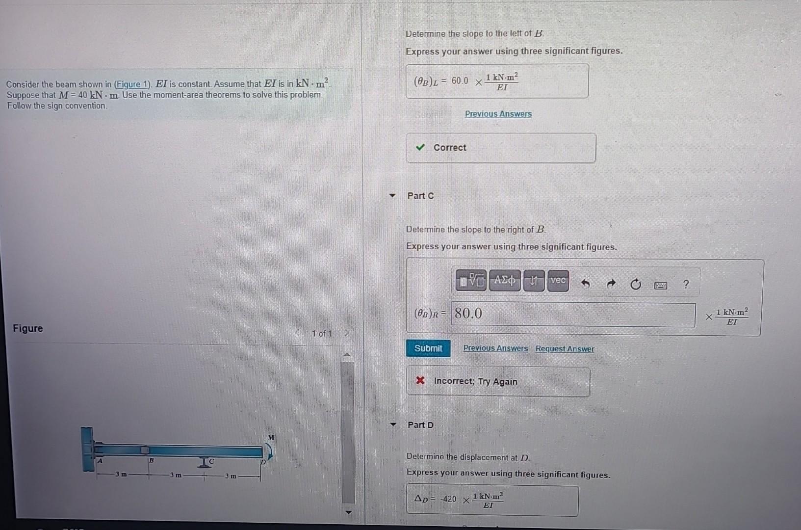 Solved Determine The Slope To The Lett Of B Express Your | Chegg.com