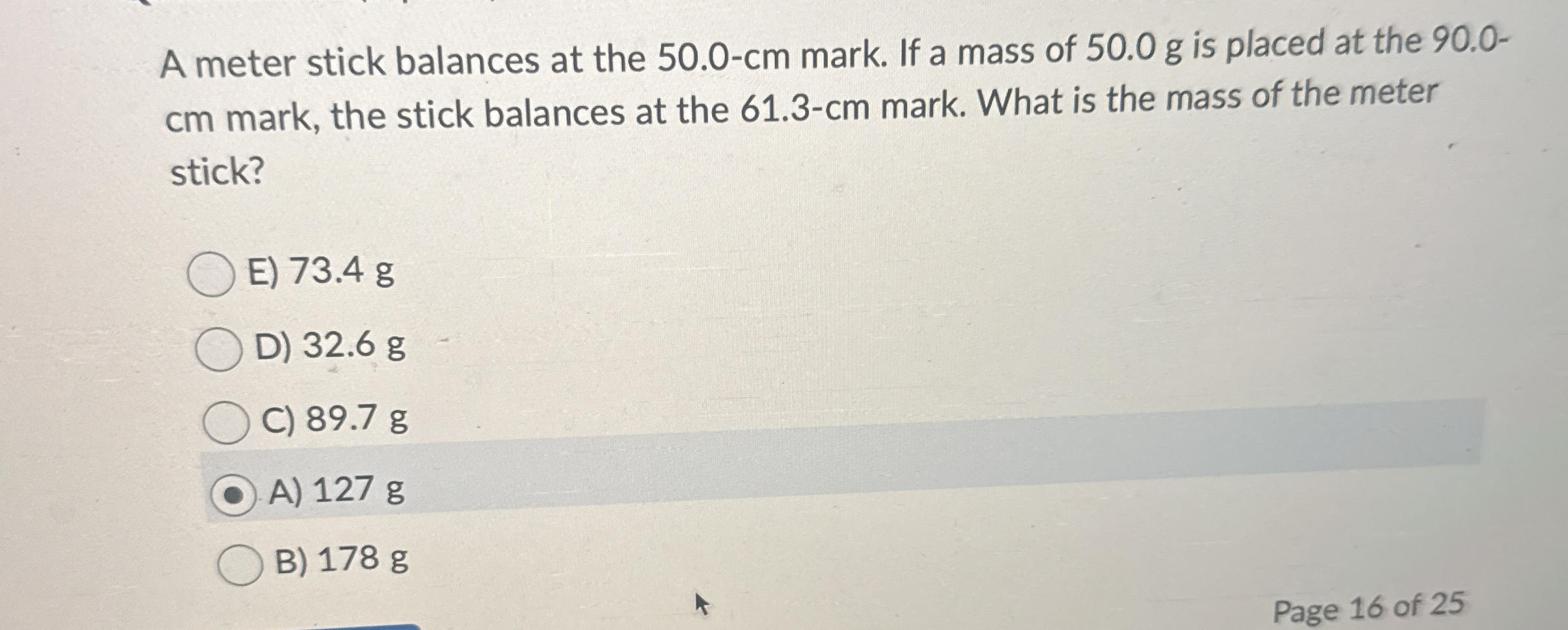 Solved A meter stick balances at the 50.0-cm ﻿mark. If a | Chegg.com