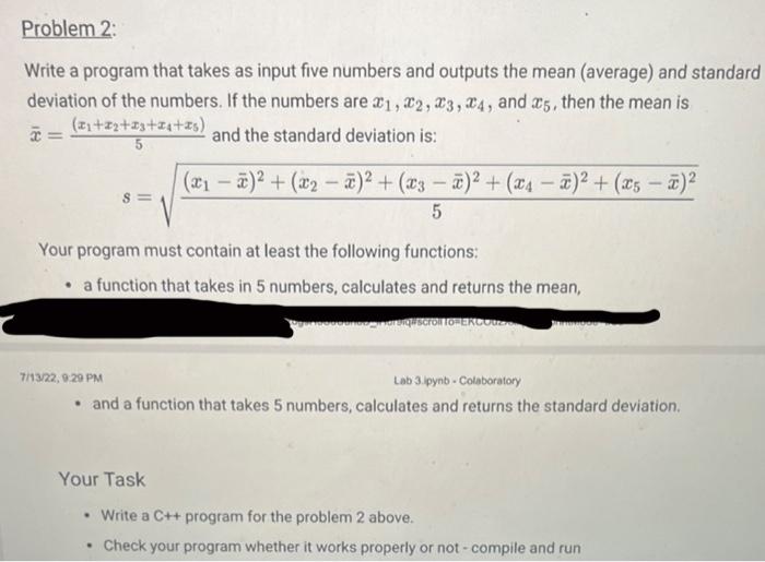 Solved Write a program that takes as input five numbers and | Chegg.com