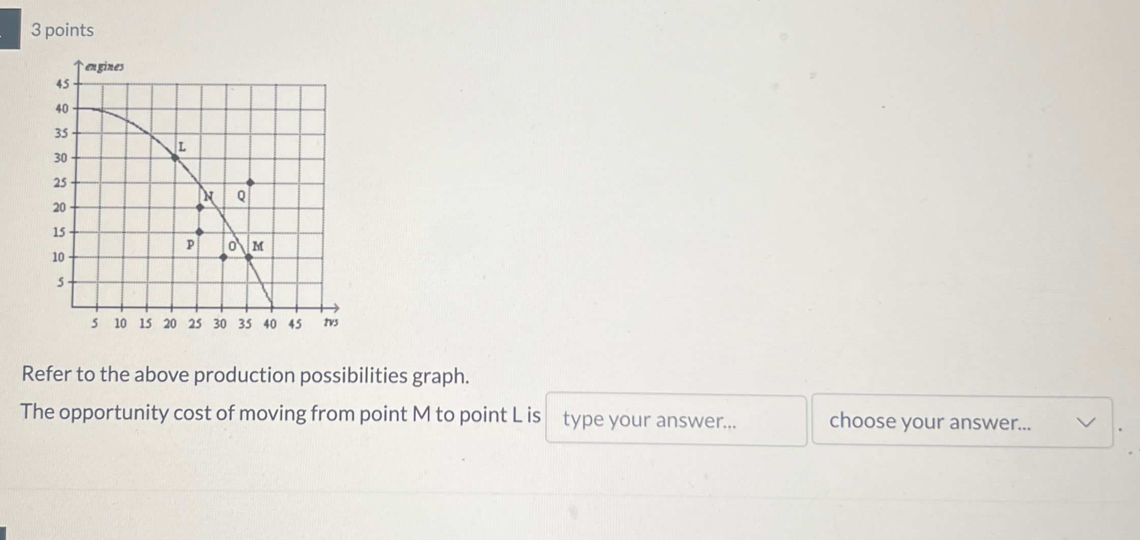 Solved 3 ﻿pointsRefer to the above production possibilities | Chegg.com