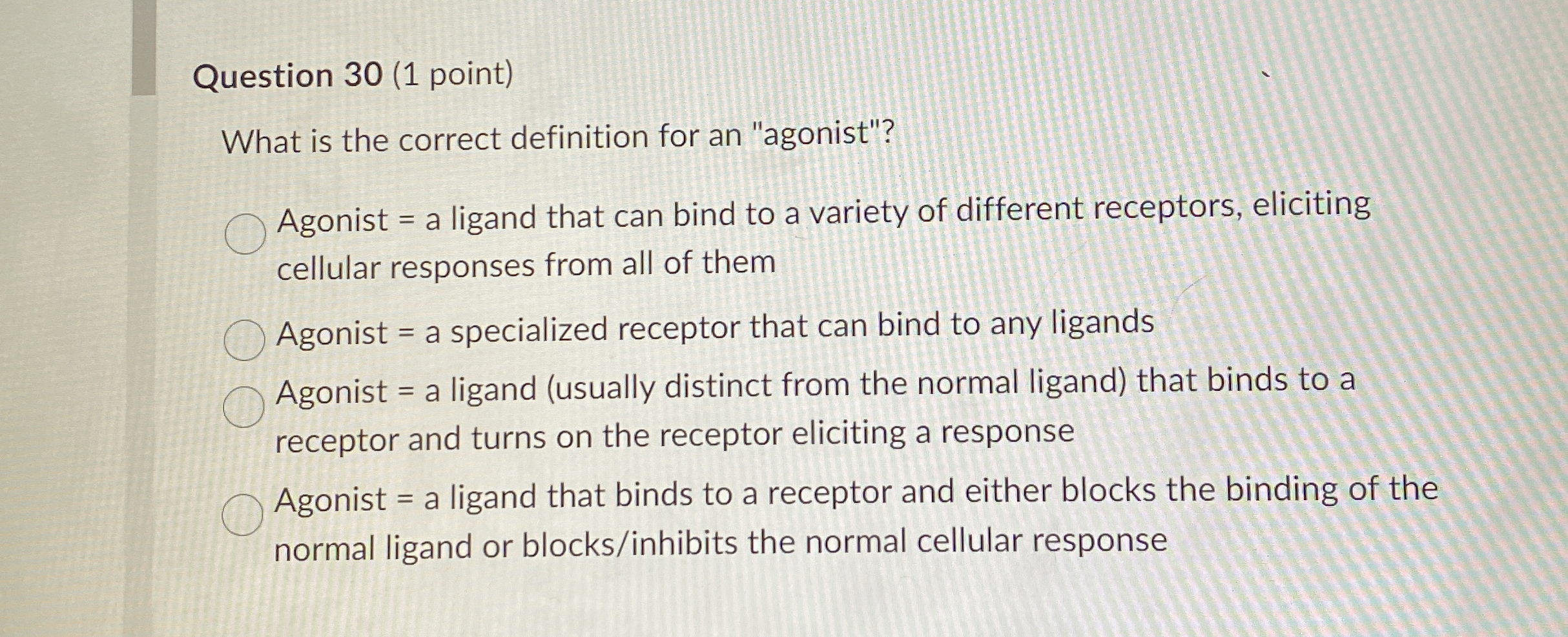 Solved Question 30 (1 ﻿point)What is the correct definition