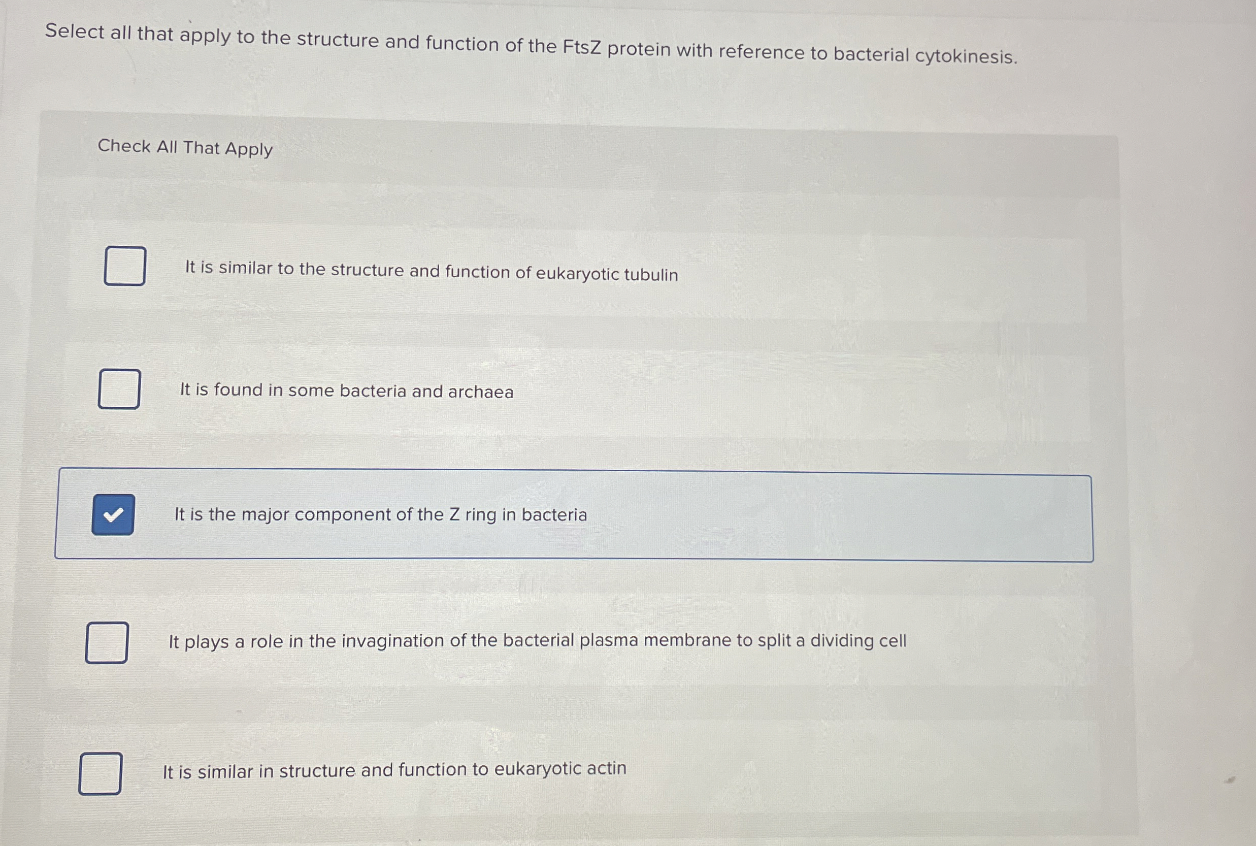 Solved Select all that apply to the structure and function | Chegg.com