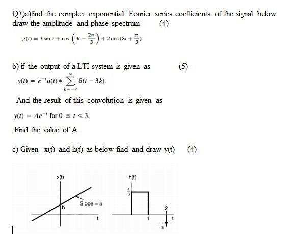 Q A Find The Complex Exponential Fourier Series Chegg Com