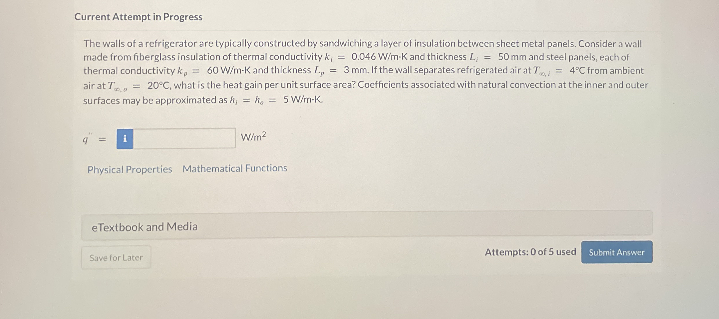 Solved Current Attempt in ProgressThe walls of a | Chegg.com